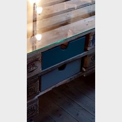 Lille skuffe med udskring - ubehandlet birk